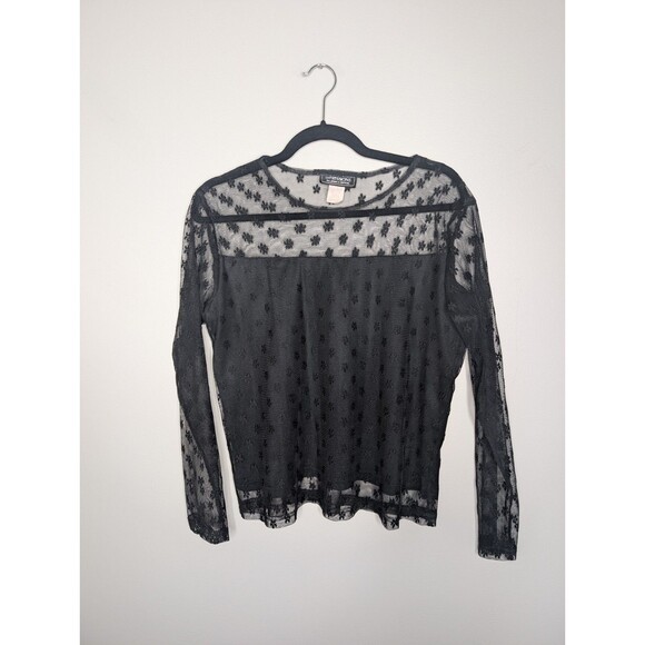 vintage Tops - Vintage See Through 90 S Black Top sz M